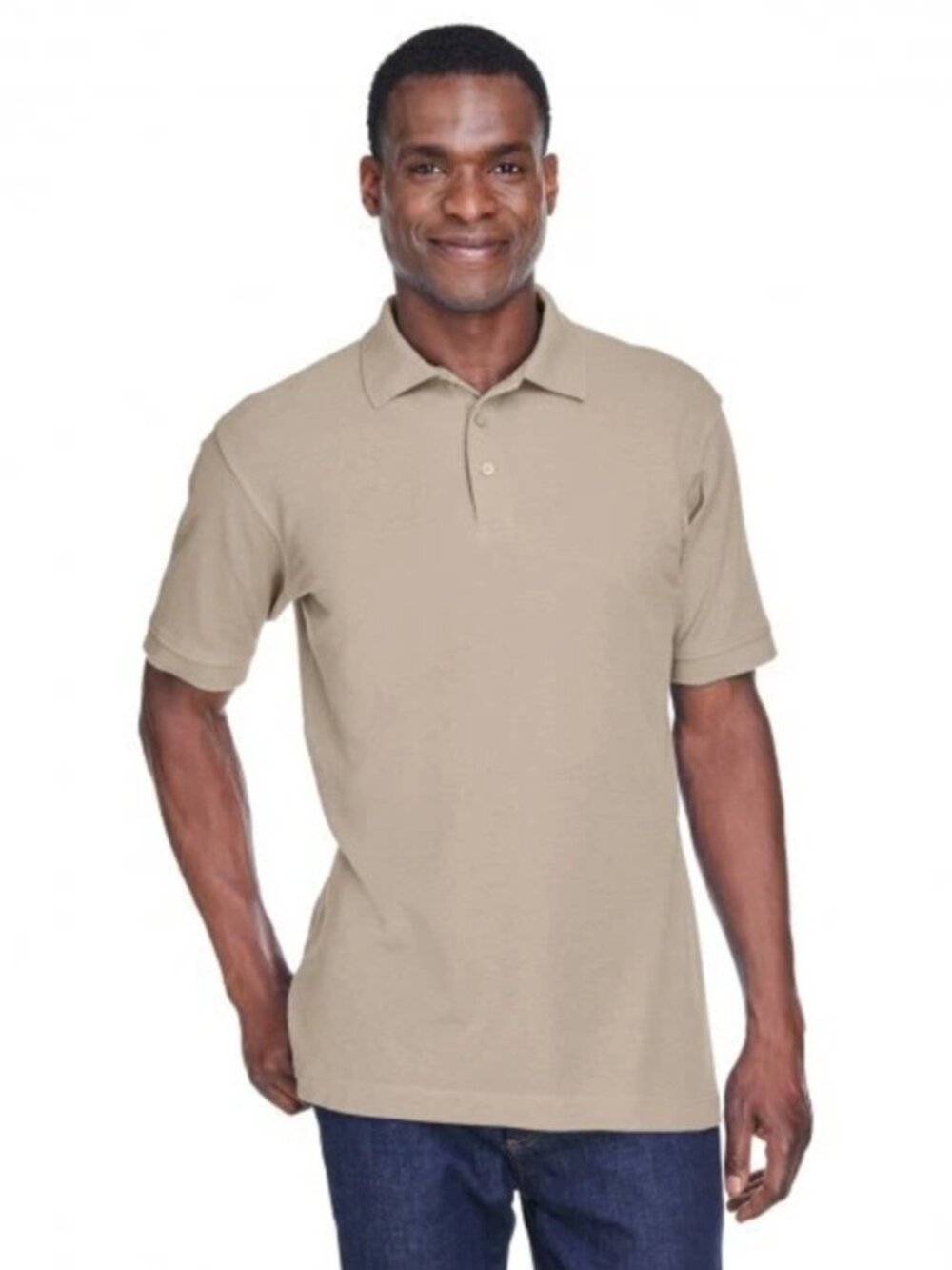 Harriton Men's Blend-Tek Stone Polo